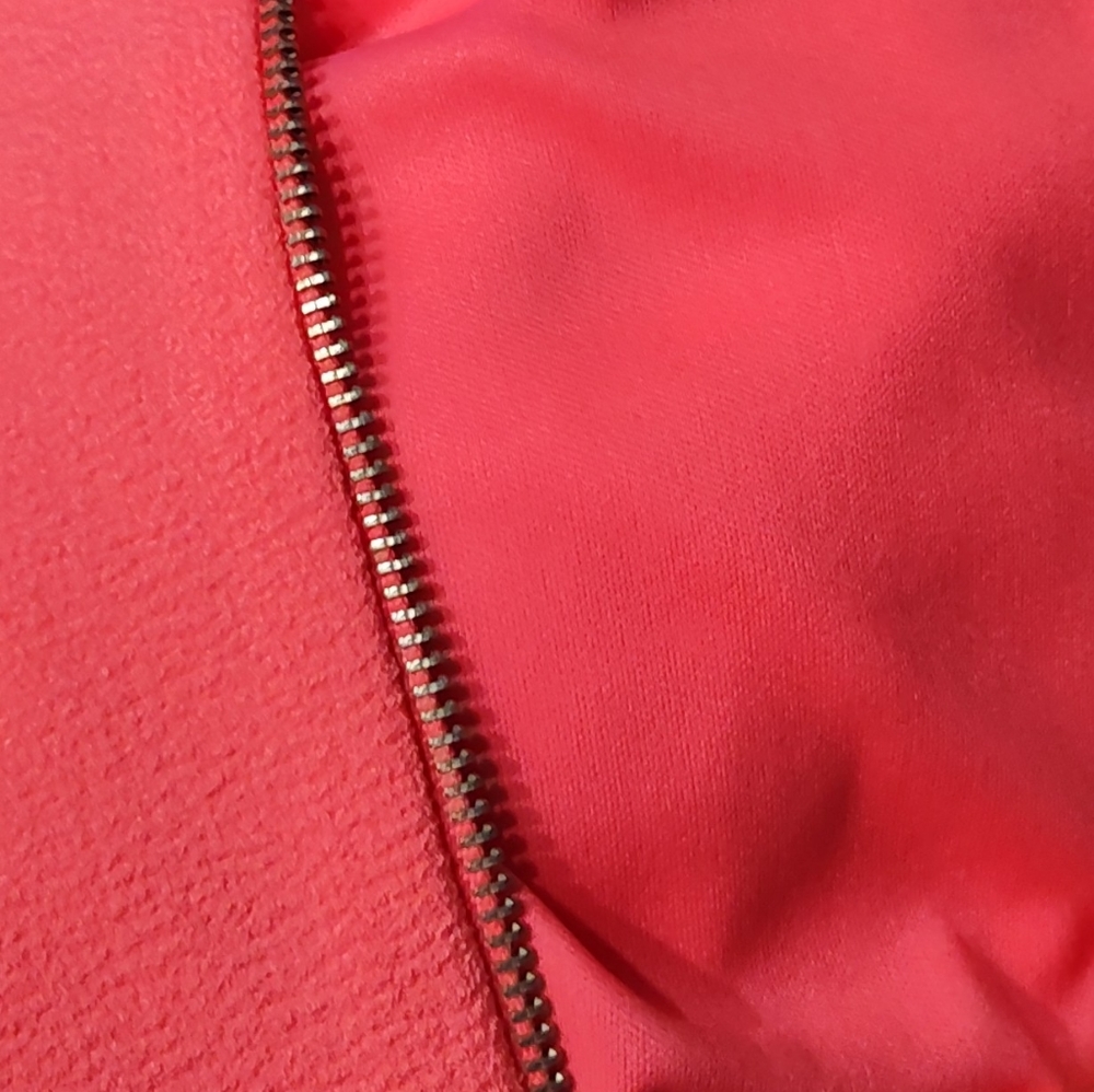 Gianni Bini Hot Pink Ruffled Short Sleeve Zippered Back Dress Size Medium - Picture 5 of 10